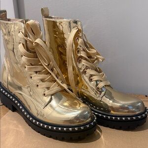 CHASE AND CHLOE Mira Studded Lug Combat Boot (Women)